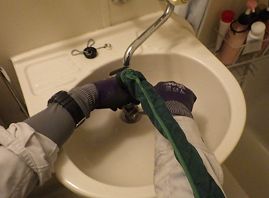 写真：洗面排水管洗浄